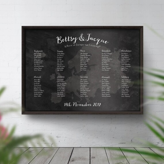 Chalkboard Table Seating Chart