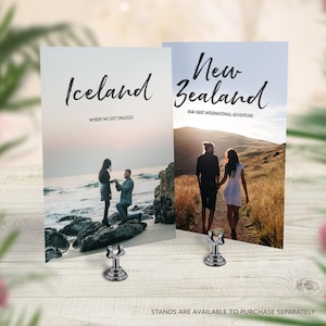 Photo Table Cards, Where Engaged, First Date, Travel Couple, Custom Table Names, Travel Theme Wedding Decor, Travel Centrepiece