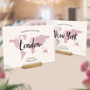 Travel Table Names, Destination Wedding, Travel Theme Table Numbers, Italy Wedding, Any Country, States, Towns, City Maps, Decor Ideas