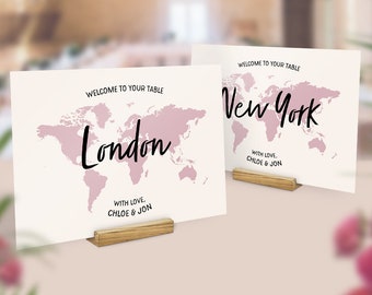 Travel Table Names, Destination Wedding, Travel Theme Table Numbers, Italy Wedding, Any Country, States, Towns, City Maps, Decor Ideas