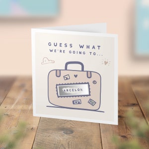 Carte à gratter voyage surprise, Nous allons y aller, carte de vœux pour les fêtes, vacances surprises, devinez quoi, week-end en voyage, voyage d'anniversaire