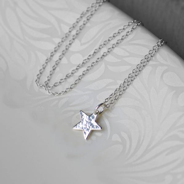 Star Necklace Silver, Gift for Her, Small Star Necklace, Delicate Silver Necklace, Star Charm Necklace Christmas Gift for Her, Blissaria