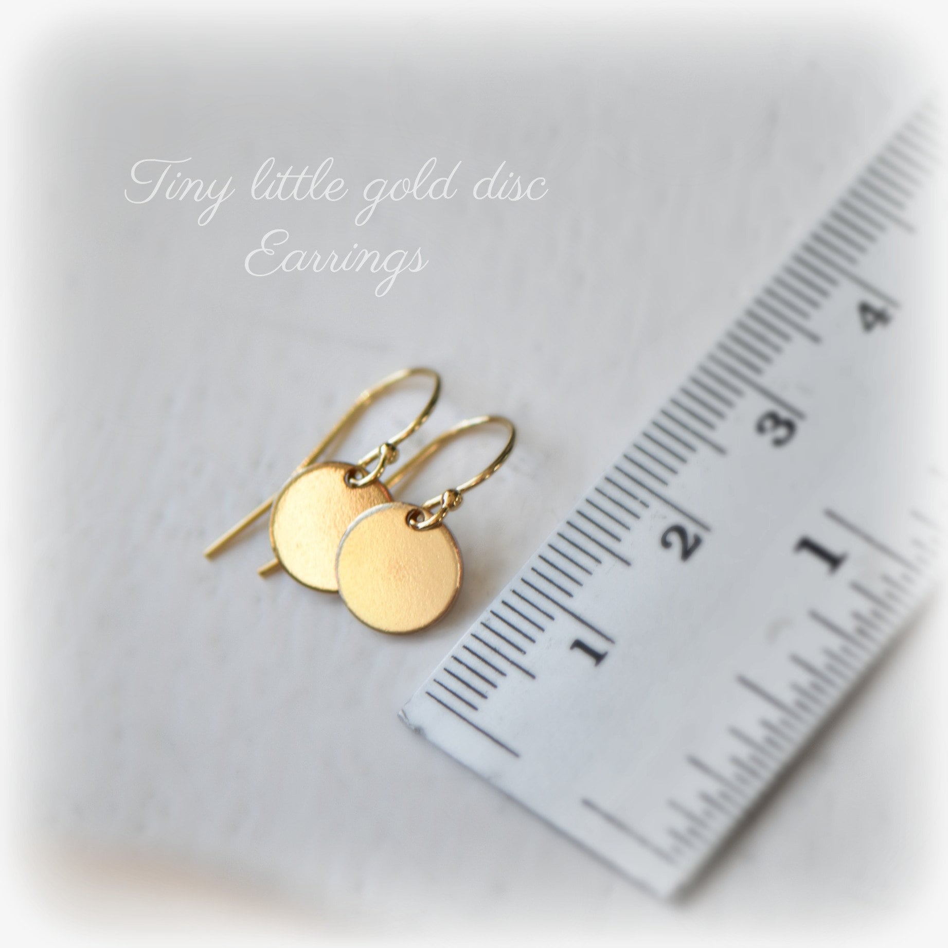 Tiny Gold Earrings Small Gold Dot Earrings Gold Disc Etsy UK