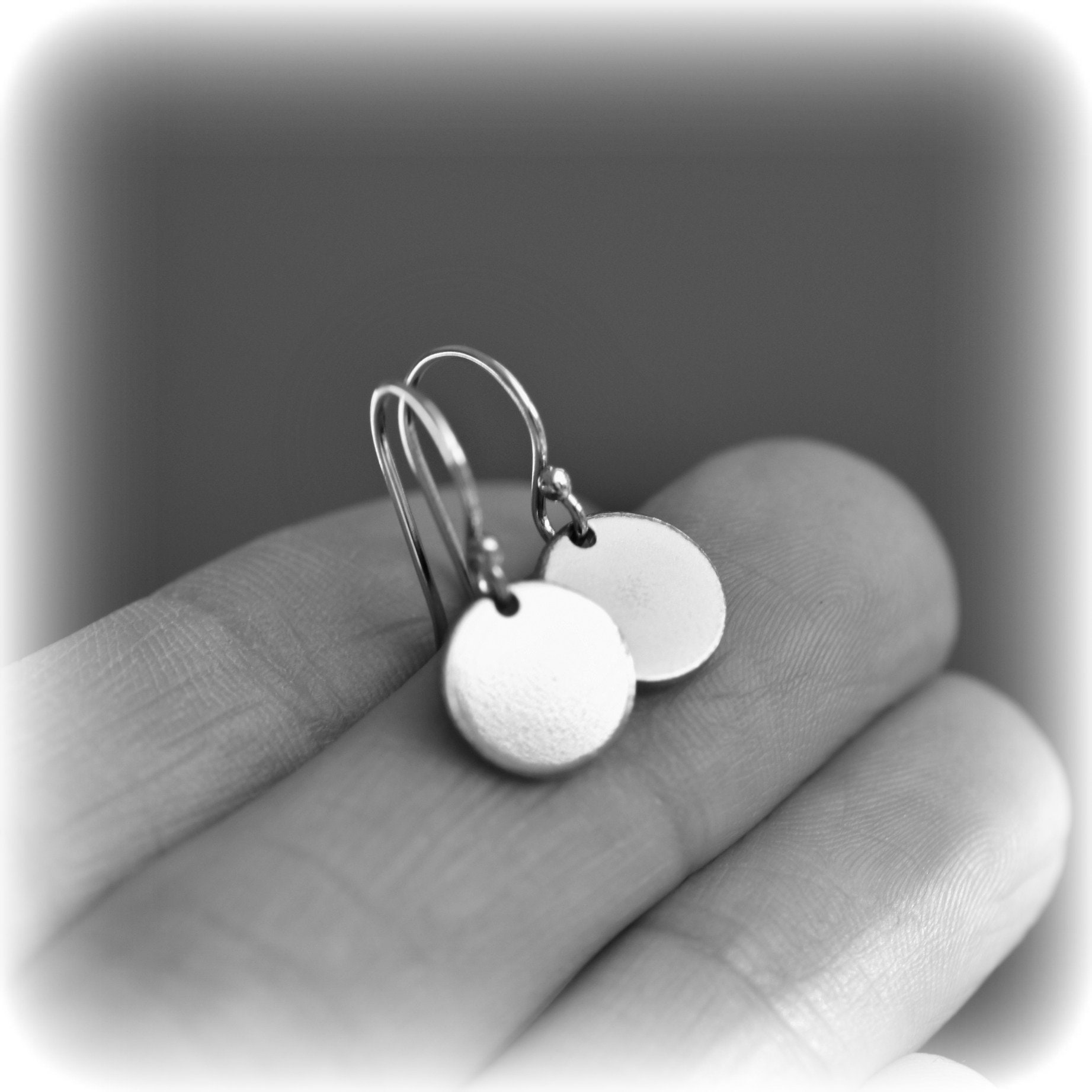 Tiny Gold Earrings Small Gold Dot Earrings Gold Disc Etsy UK