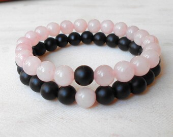 Distance Bracelet Rose Quartz Bracelet Couples Bracelet Boyfriend and Girlfriend Bracelets Bracelet You Complete Me Bracelets for Girlfriend