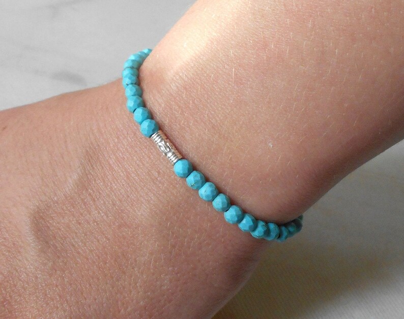 Blue Bracelet Women Thin Turquoise Bracelet Light Blue Etsy