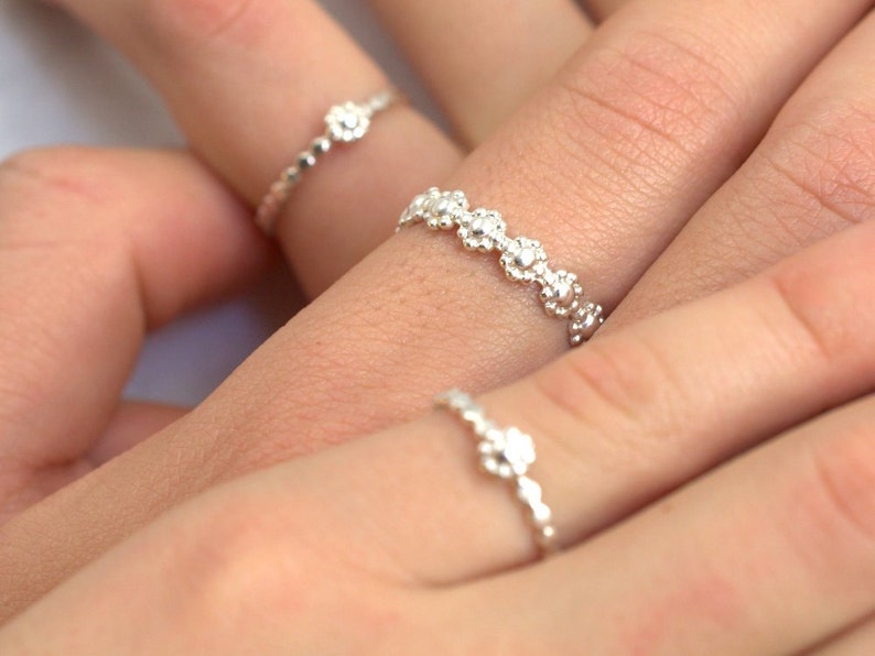 Mom Kids Ring Set Mother Daughter Ring Mom and Baby Ring Etsy