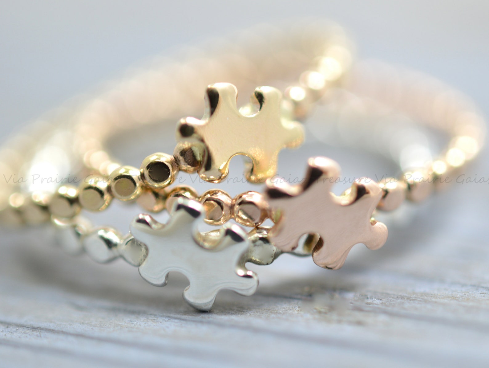 Puzzle Piece Ring Gold Stack Ring Puzzle Piece Jewelry Etsy