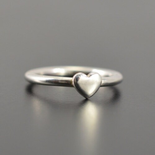 Tiny Heart Ring Chunky Hreat Ring Stackable Ring Heart - Etsy