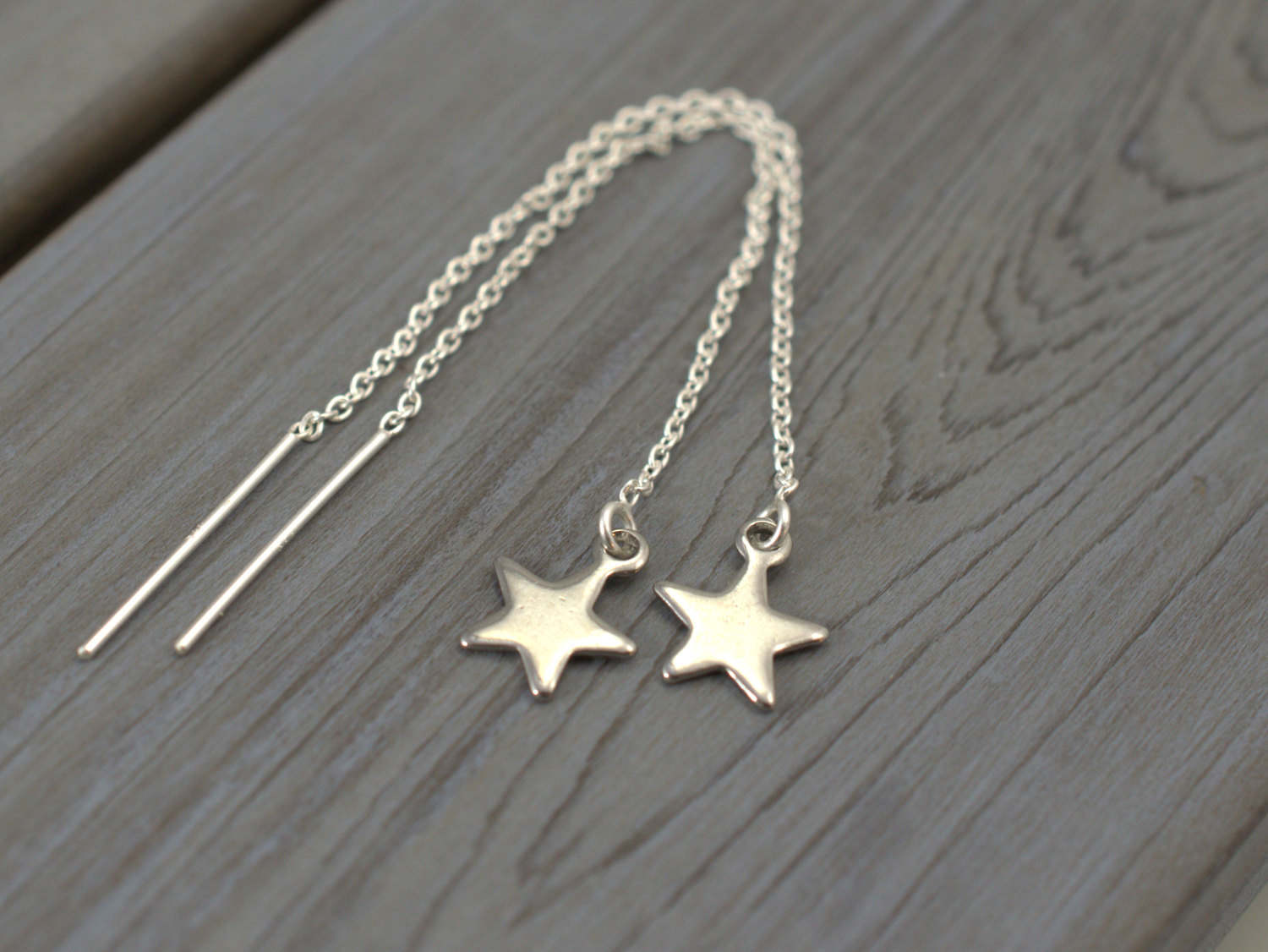 Star Threaders Threader Earrings Star Threaders Etsy
