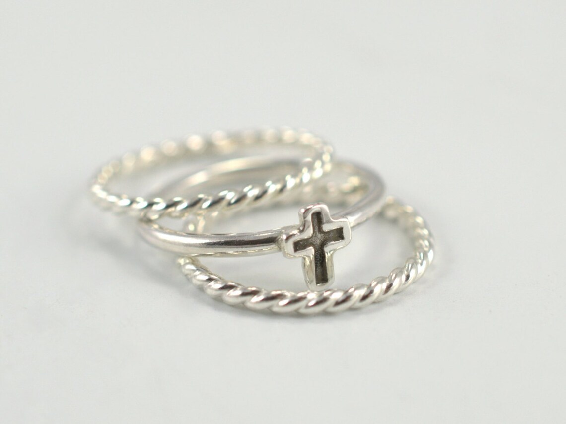 Cross Ring Christian Ring Promise Ring Tiny Cross Ring Etsy