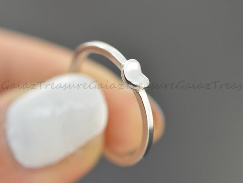 Solid 925 ring Tiny bean ring Jelly bean ring Jelly bean jewelry Environmentalist Jellybean ring silver bean ring Tiny Heart ring