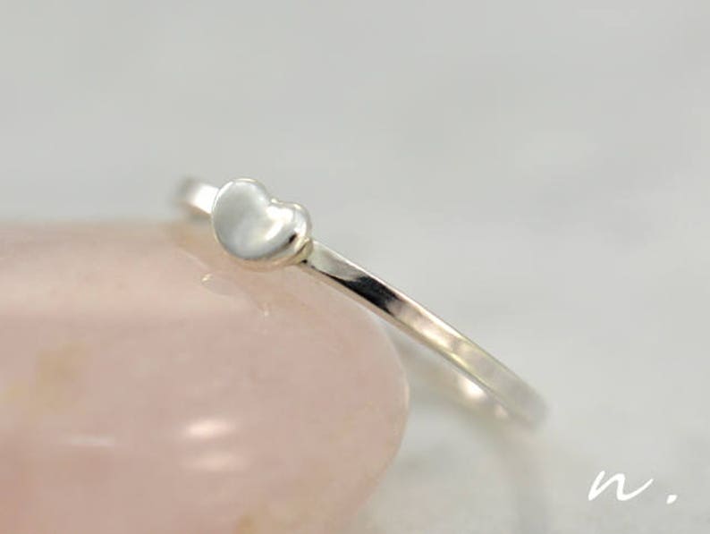 Solid 925 ring Tiny bean ring Jelly bean ring Jelly bean jewelry Environmentalist Jellybean ring silver bean ring Tiny Heart ring