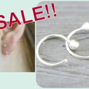 Petit cerceau câlin, Mini créoles câlin en argent 925, Boucles d'oreilles ouvertes, Veste à oreilles boules, Créole câlin auriculaire, Mini créoles, Clous d'oreilles, Boucles d'oreilles