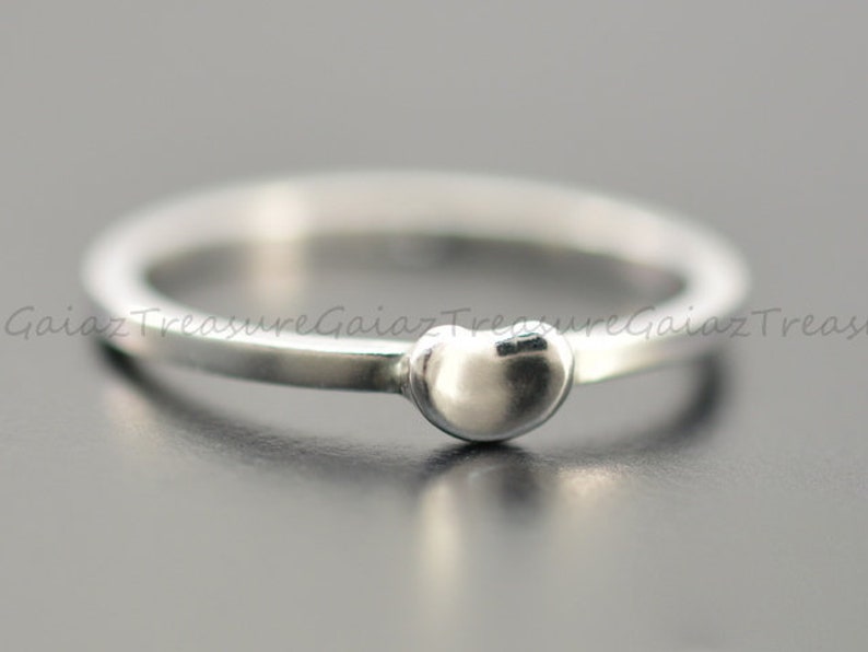Solid 925 ring Tiny bean ring Jelly bean ring Jelly bean jewelry Environmentalist Jellybean ring silver bean ring Tiny Heart ring