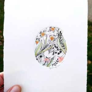 Estampes réhaussées d'aquarelle irisée, PETIT BOUT de PRINTEMPS, exemplaires originaux uniques