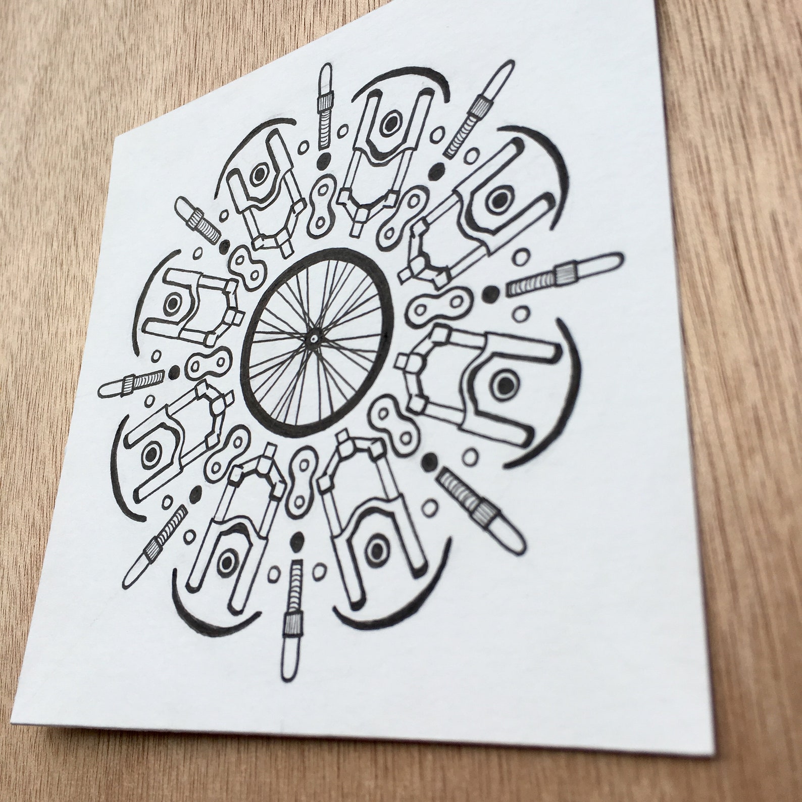 Bike Mandala 4 Original encadré | Etsy