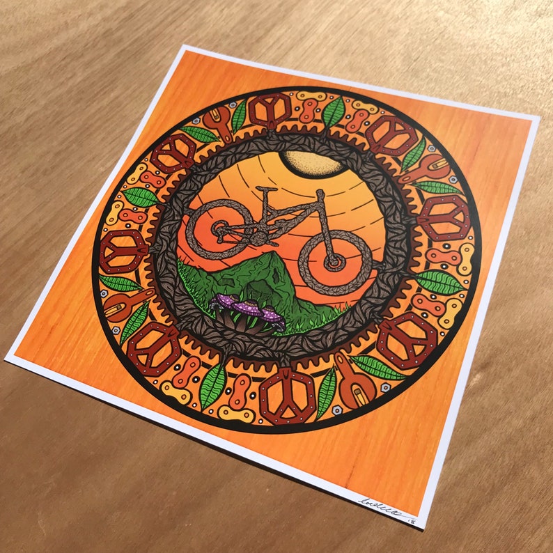 Mountain Bike Mandala Print | Etsy