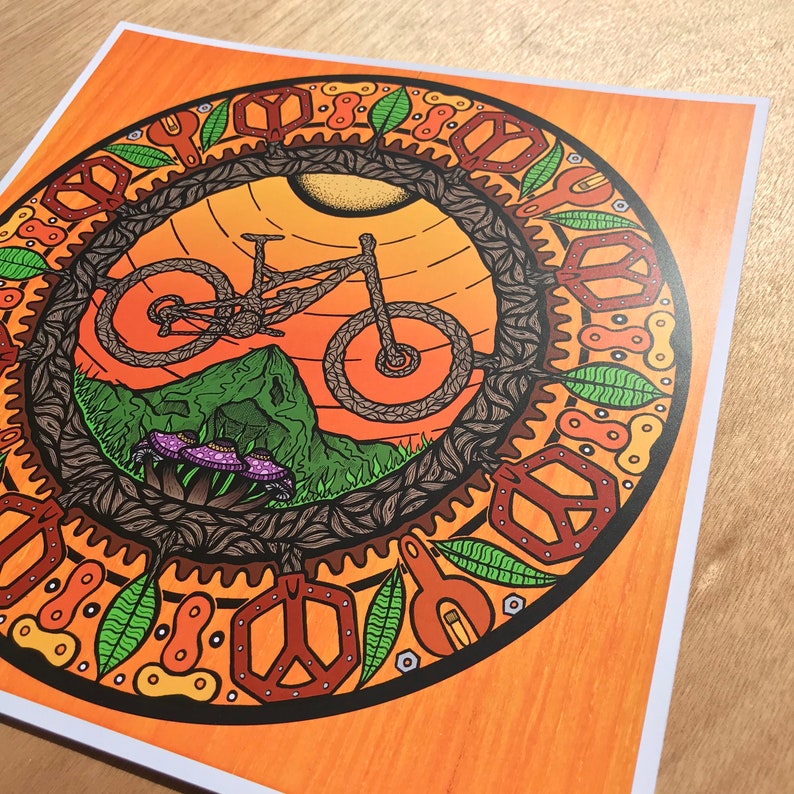 Mountain Bike Mandala Print | Etsy