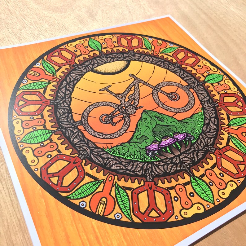 Mountain Bike Mandala Print | Etsy
