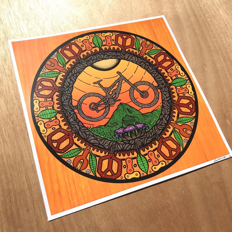 Mountain Bike Mandala Print | Etsy