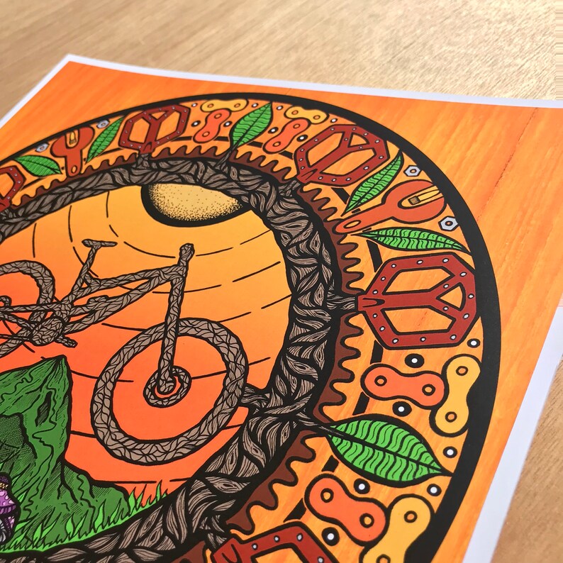 Mountain Bike Mandala Print | Etsy