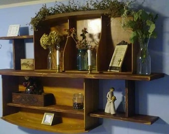 Custom wall shelving made from repurposed dresser drawers, with a twist! Wall shelf each shelf we sell is unique there no two alike.