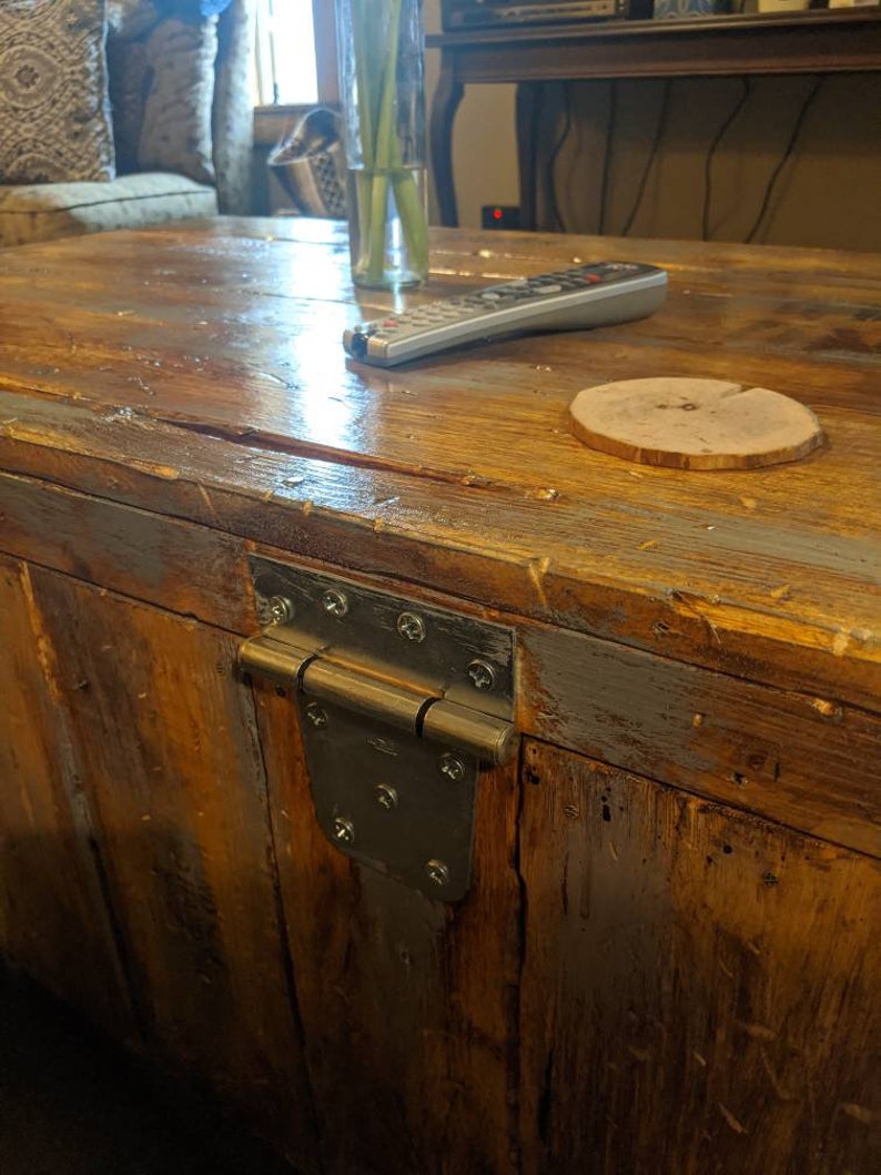 Industrial Coffee Table With Casters. Galvanized Steel Pipe. Distressed