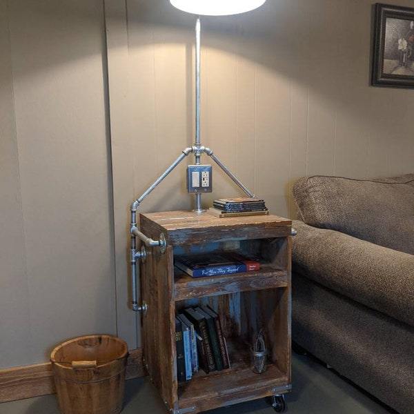 Industrial End Table Etsy