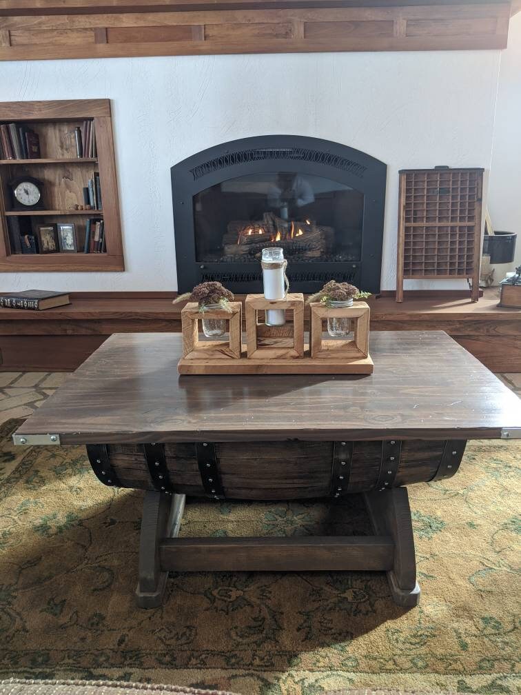 Wine Barrel Coffee Table Hand Crafted With a Real Nice Etsy