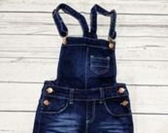 Girls Denim Shortalls 4T – Adjustable Straps, Summer Outfit