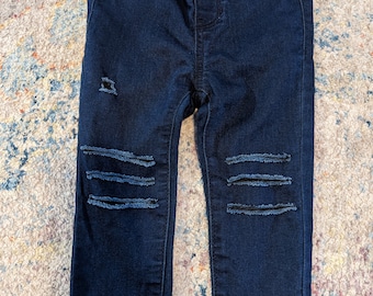 18 M Jeggings in denim effetto usurato, lavaggio scuro