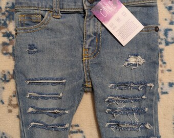 Distressed Light Wash Toddler Denim Shorts, 18-24M