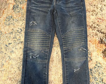Jeggings Y5 Moto effetto usurato / jeans effetto usurato da ragazza