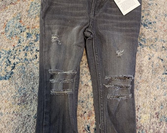 Toddler Distressed Gray Jeans: Adjustable Waistband