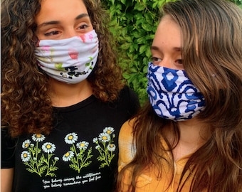 Máscaras de la cara del adolescente, algodón elástico, tamaños personalizados, correas ajustables del oído, con bolsillo del filtro, envío de 1 día