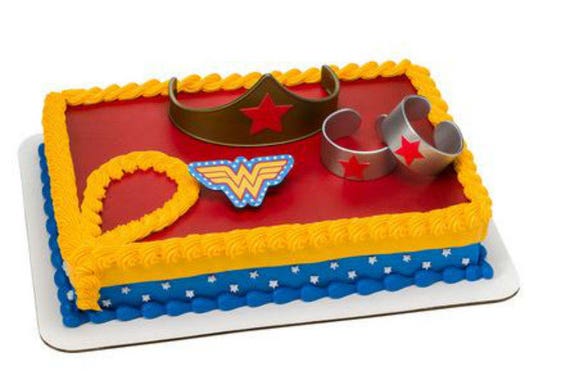 Wonder Woman Tiara Cuffs Cake Decoration Decoset Cake Topper Etsy
