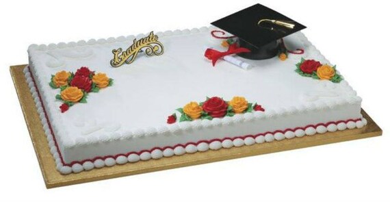 Grad Hat Graduation Diploma Cake Decoration Decoset Cake Etsy