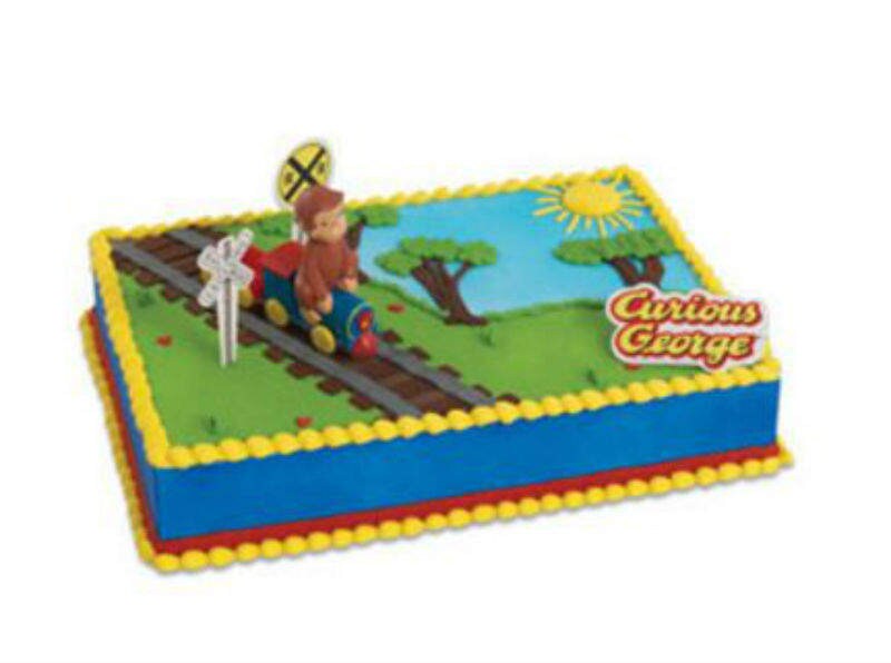 Curious George Train Cake Decoration Decoset Cake Topper Set Etsy