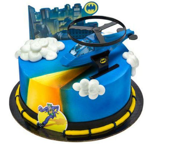 Batman Chase Is On Helicopter Cake Decoration Decoset Cake Etsy Batman Chase Is On Helicopter Cake Decoration Decoset Cake Etsy