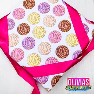 Papel de regalo Concha/ Hojas gruesas para envolver regalos, abanicos culturales mexicanos, Pan Dulce, panadería, Navidad, cumpleaños, 48 x 68 cm