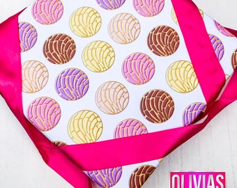CONCHA WRAPPING PAPER| Thick Wrapping Gift Wrap Sheets Mexican Cultural Fans Pan Dulce Panederia  | Christmas Birthday 19x27"