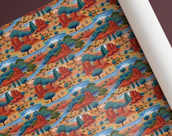 Sedona Arizona Themed Christmas Gift Wrap Sheets | Holiday Wrapping Paper