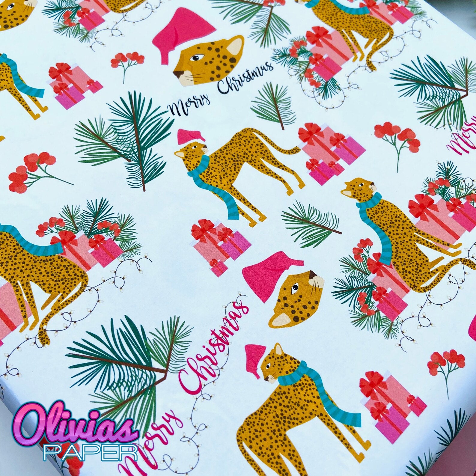 Hot Pink Cheetah Gift Wrap, 24x85' Roll