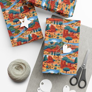 Sedona Arizona Themed Christmas Gift Wrap Sheets | Holiday Wrapping Paper