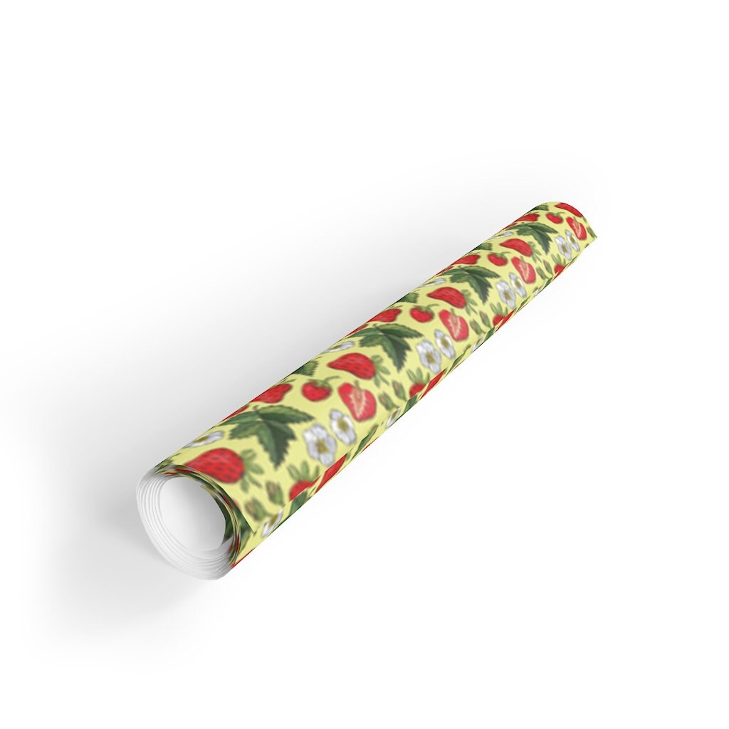 Strawberry Fields Botanical Gift Wrapping Paper Rolls – 28″x79″ - Olivias  Paper