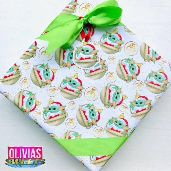 CHRISTMAS BABY YODA Classic Tv Star Wars Inspired Wrapping Paper Gift Thick  Sheets Christmas Birthday 19x27 Sheets Netflix Mandalorian 