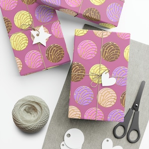 Mexican Concha Bread Themed Gift Wrap Sheets | Multi Cultural Wrapping Paper