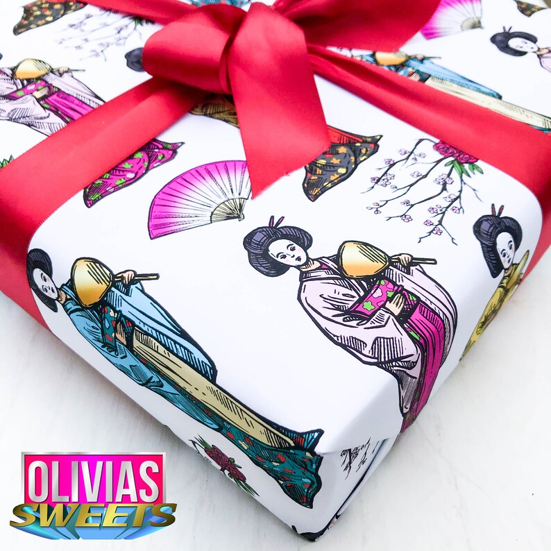 GEISHA WRAPPING PAPER Thick Wrapping Gift Wrap Sheets Etsy