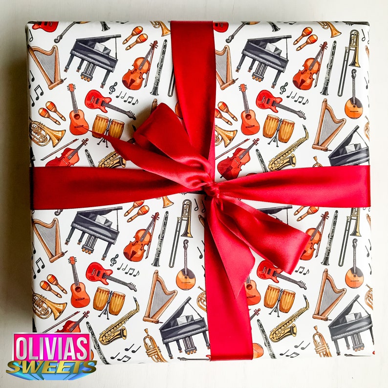 Orchestra Instruments Jazz Gift Wrap Music Industry Inspired Etsy